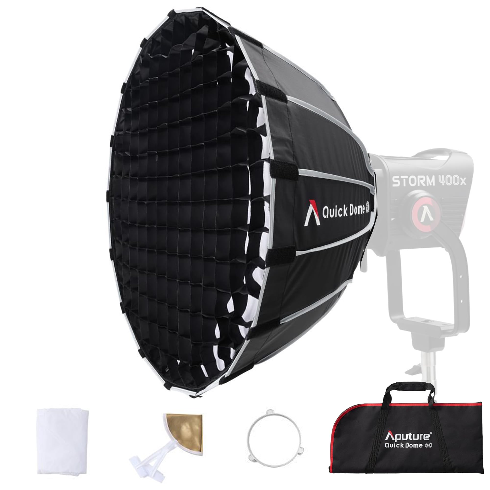 Aputure LightDome II 円形ディフューザー キャリーバッグ付き Amazon | Aputure Light Domeクイックドーム60ソフトボックス、60cm(2